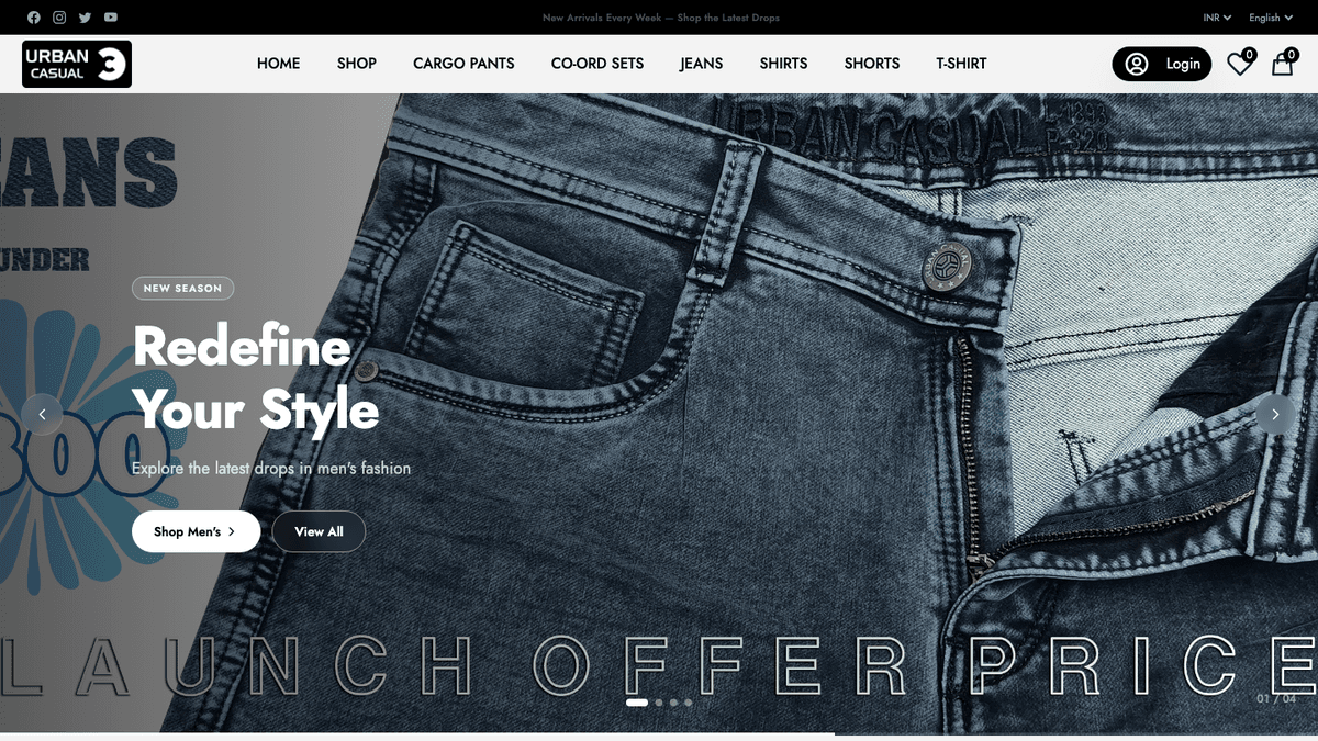 The Urban Casual - Ecommerce Website case study preview